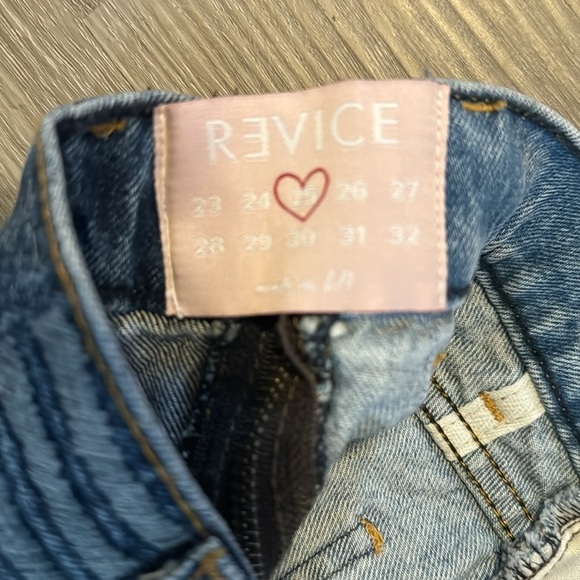 Revice Yin Yang Split Shorts Womens 25 Zip Around High Rise Distressed Jean - Picture 7 of 7